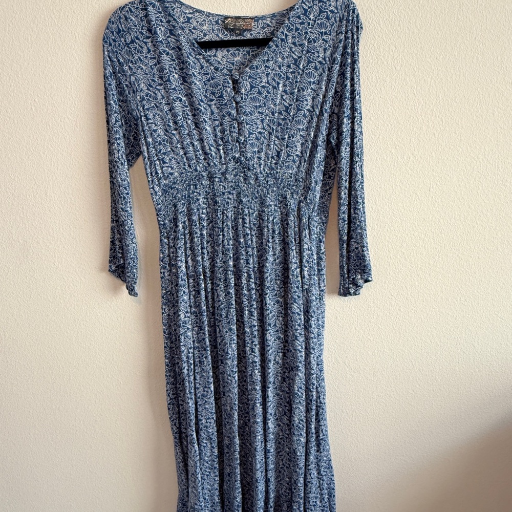 Blue Patterned Women's Dress